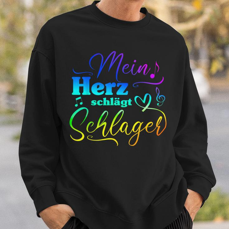 My Heart Beats For Schlagermusik Sweatshirt Geschenke für Ihn