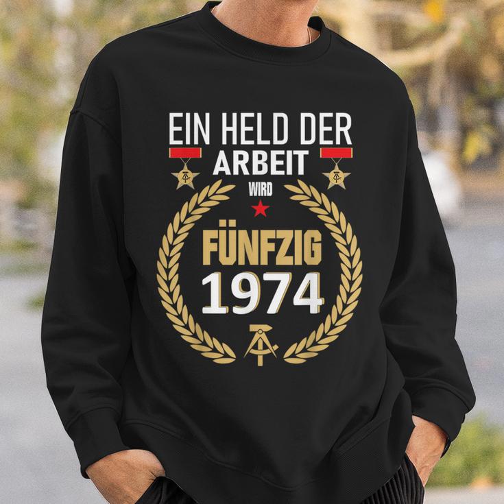 Held Der Arbeit Onostalgia 50Th Birthday 1974 Ddr Sweatshirt Geschenke für Ihn