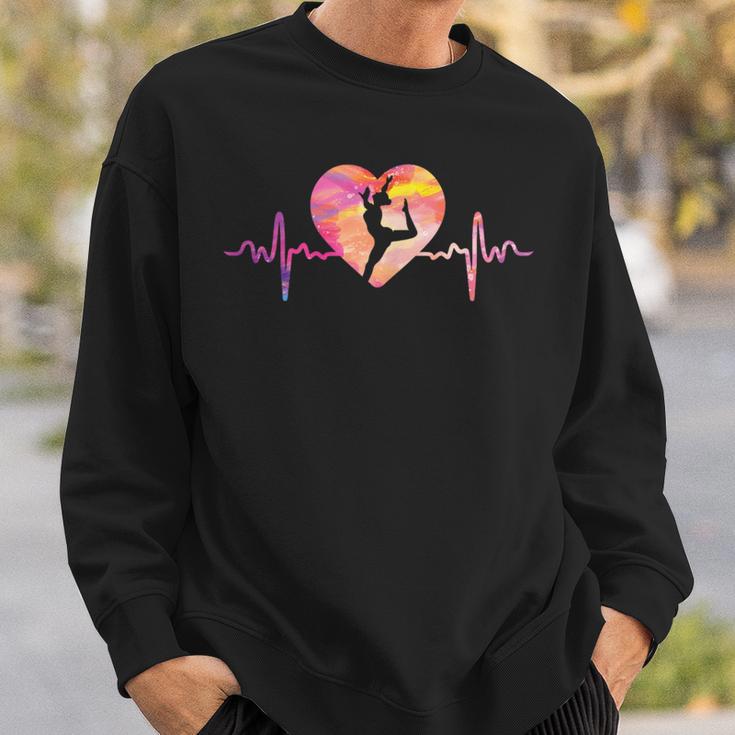 Herzschlag Ekg Turnen Turnerin Gymnastics Sweatshirt Geschenke für Ihn