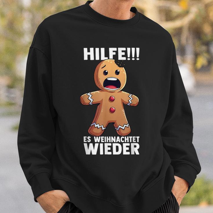 Hilfe Es Weihnachtet Wieder X Xmas Christmas Gingerbread Sweatshirt Geschenke für Ihn