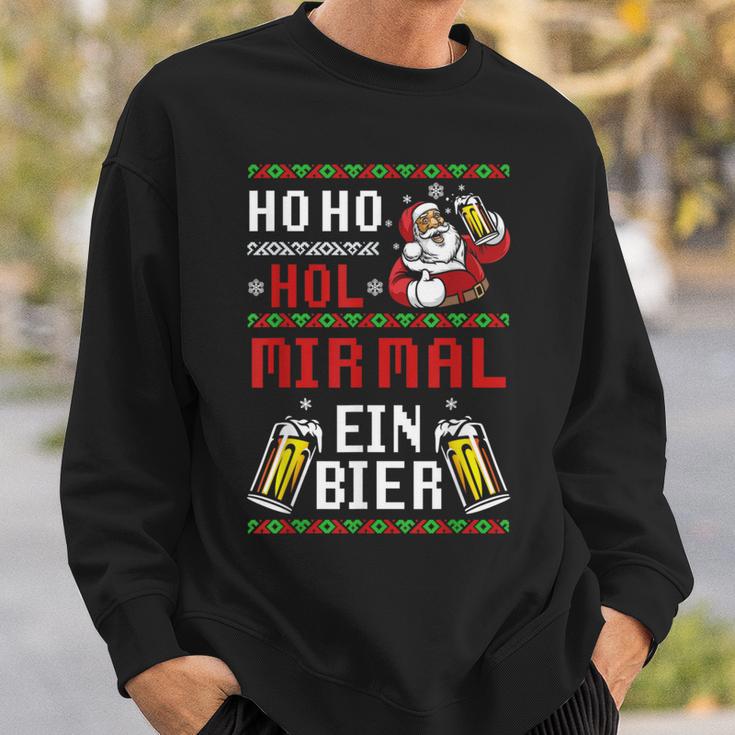 Ho Hol Mir Mal Ein Bier Christmas Santa Claus Sweatshirt Geschenke für Ihn