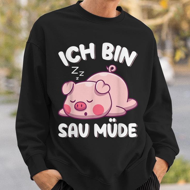 Ich Bin Sau Müde Schwin Sleep Sweatshirt Geschenke für Ihn