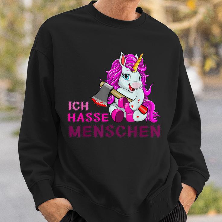 Ich Hasse Menschen Einhorn Fun Sweatshirt Geschenke für Ihn