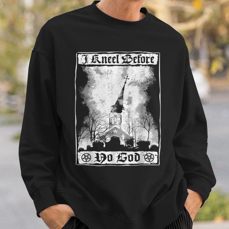 Ich Knieor Keinem Gott Atheist Burning Church Antichrist Sweatshirt Geschenke für Ihn