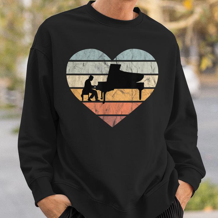 'Ich Liebe Klavier Retro Wing' Piano Music Classic Pianist Sweatshirt Geschenke für Ihn