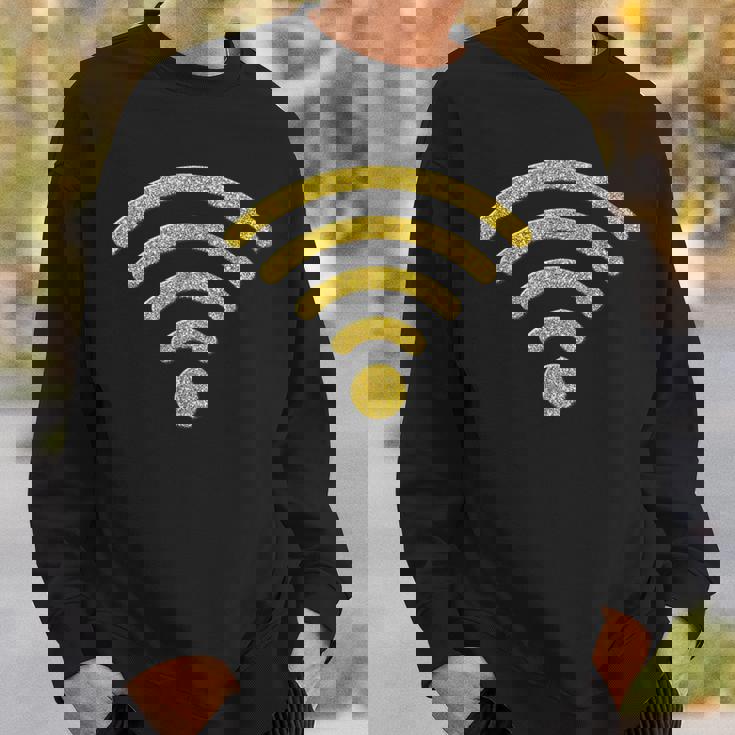 Internet Wifi Golden Retro Simbolo Giallo Felpa Regalos para él