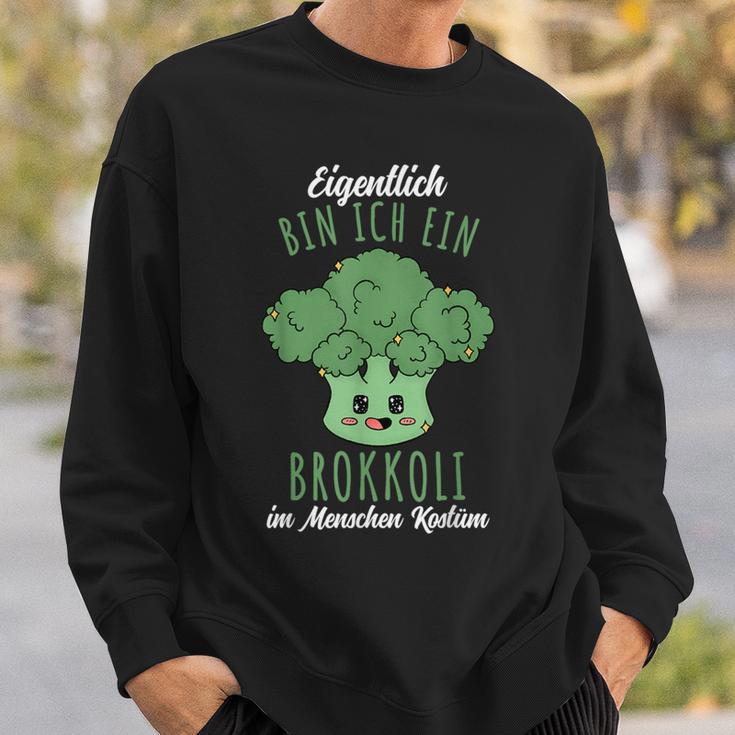 Kawaii Eigentlich Bin Ich Ein Brokkoli Kostüm Sweatshirt Geschenke für Ihn