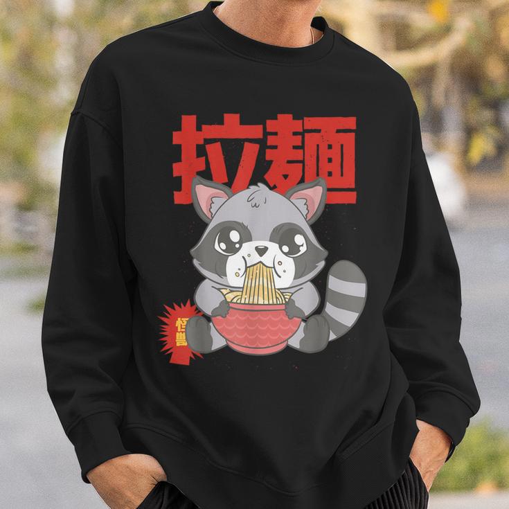 Kawaii Ramen Racoon Otaku Anime Manga Sweatshirt Geschenke für Ihn