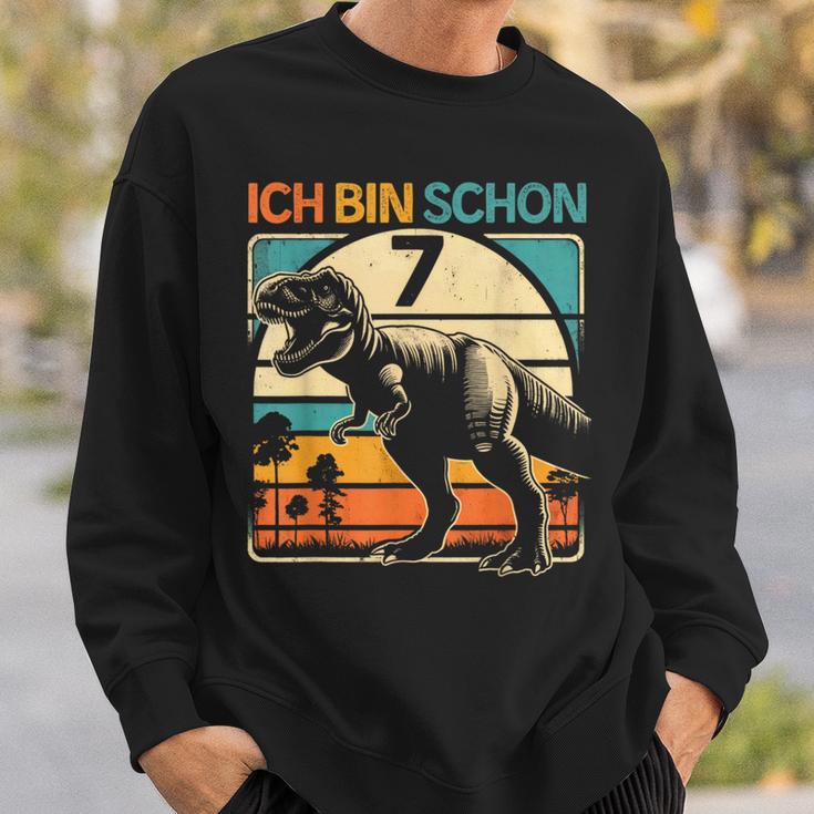 Kinder 7 Jahre Junge Geburtstag Dinosaur 7 Dino Boys' Sweatshirt Geschenke für Ihn