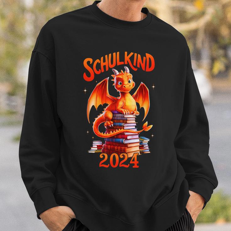 Kinder Schulkind 2024 Drache Bücher Jungen First Day At School Sweatshirt Geschenke für Ihn