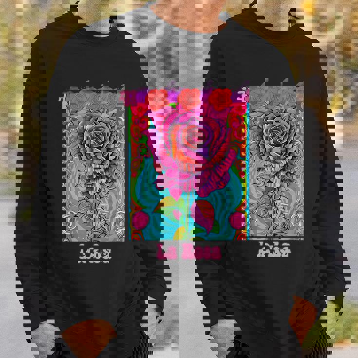 La Rosa The Rose Mexican Bingo Card In A Traditional Game Sweatshirt Gifts for Him