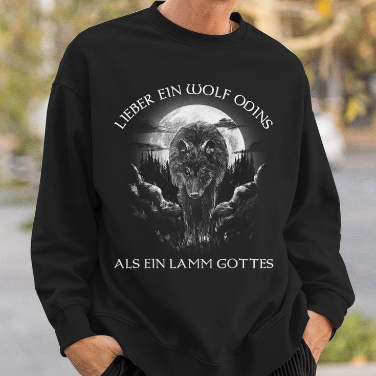 Lieber Ein Wolf Odins Als Ein Lamm Gottes Nordic Sweatshirt Geschenke für Ihn