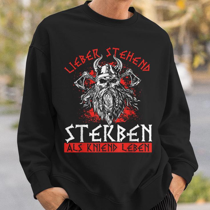 Lieber Stehend Sterben Als Kniend Leben Tattoo German Rock Sweatshirt Geschenke für Ihn