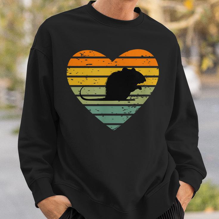 I Love Rats Retro Heart Rodent Rat Fan Punk Rat Sweatshirt Geschenke für Ihn