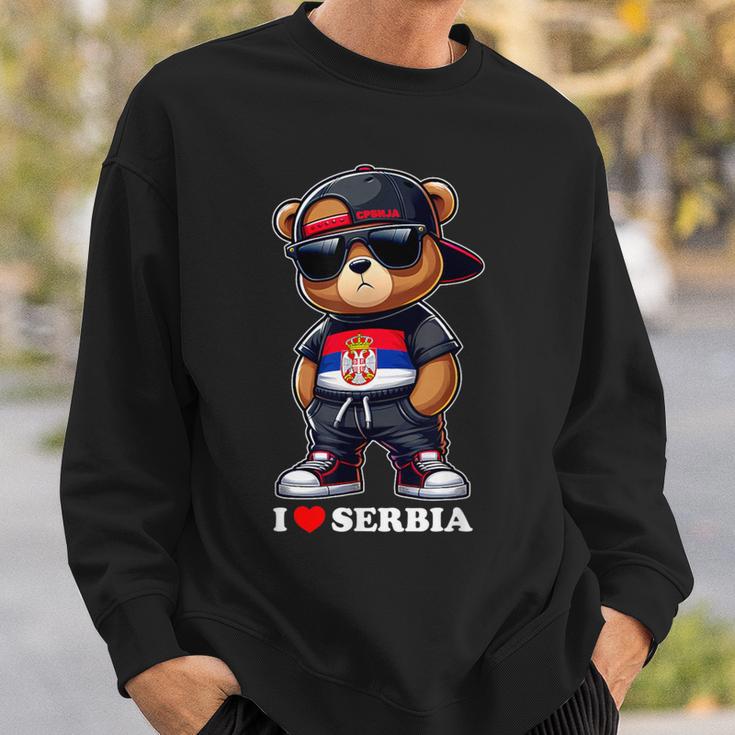 I Love Serbia Serbian Flag Teddy Bear Srbija Sweatshirt Geschenke für Ihn