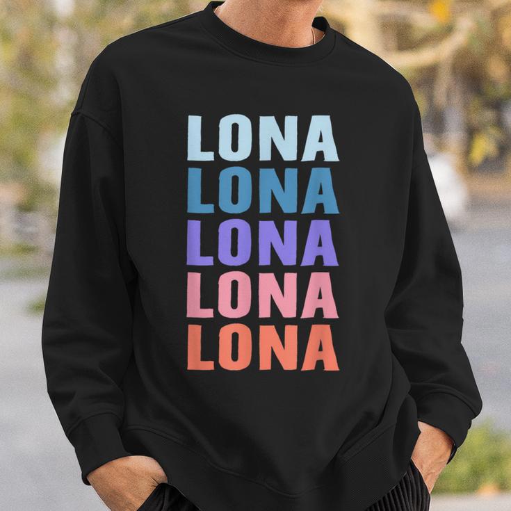 Lustiges Geschenk Name Lona Personalisierteorname Sweatshirt Geschenke für Ihn