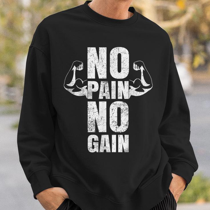 Lustiges Gym No Pain No Gain Geschenk Fitnessstudio Sprüche Sweatshirt Geschenke für Ihn