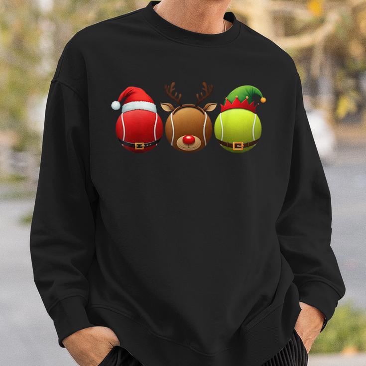 Lustiges Weihnachtsmann Rentier Elf Tennis Weihnachten Damen Herren Kinder Sweatshirt Geschenke für Ihn