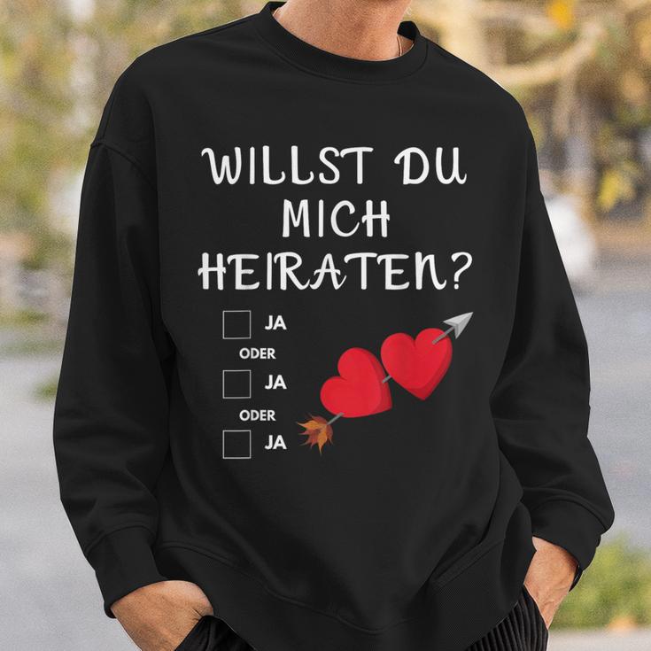 Marriage Proposal Willst Du Mich Marrieaten Wedding Proposal Sweatshirt Geschenke für Ihn