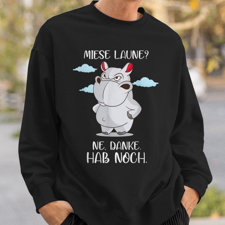 With Meckerndes Nilopferd Miese Laune Hab Noch Nölpferd Rumnölen Sweatshirt Geschenke für Ihn