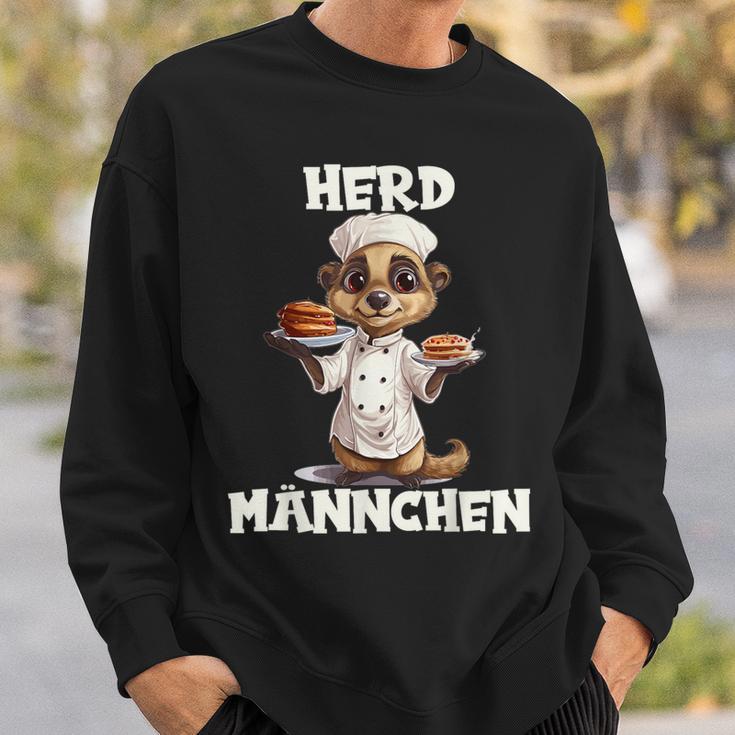 Meerkat Cooking Chef's Hat Man Herdmännchen Sweatshirt Geschenke für Ihn