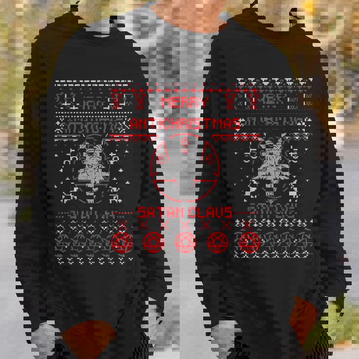Merry Antichristmas Satan Claus Pentagram Upside Down Cross Felpa Regalos para él