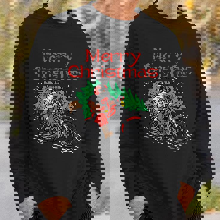 Merry Christmas Biker Santa Xmas Motorcycle Big Bike Dad Men Sweatshirt Gifts for Him