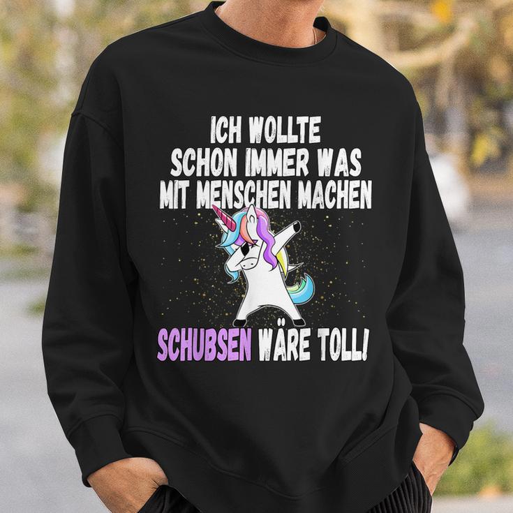 Was Mit Menschen Machen Unicorn Saying Sweatshirt Geschenke für Ihn