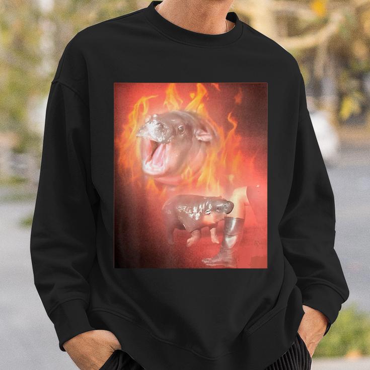 Moo Deng Bite Sweatshirt Geschenke für Ihn