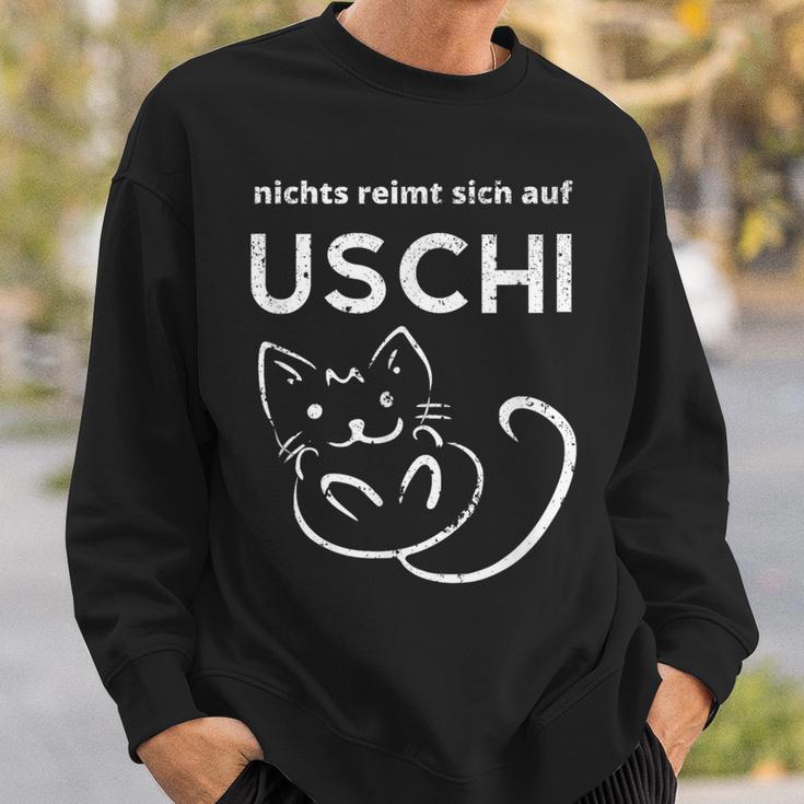 With Nichts Reimt Sich Auf Uschi Slogan With Cat Grunge Sweatshirt Geschenke für Ihn