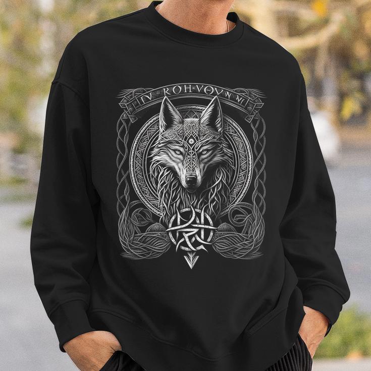 Odins Wolfiking Norse Runes Nordmann Mythology Sweatshirt Geschenke für Ihn