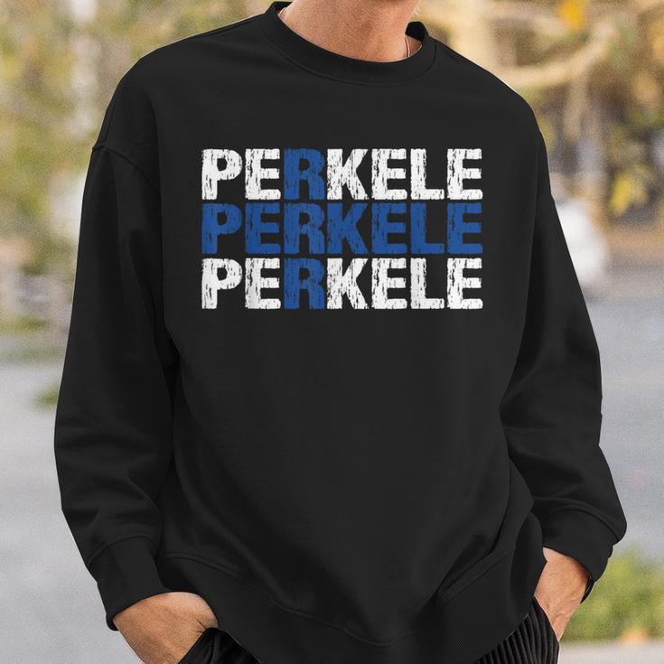 Perkele Finnish Flag Finland Suomi Distressed Sweatshirt Geschenke für Ihn