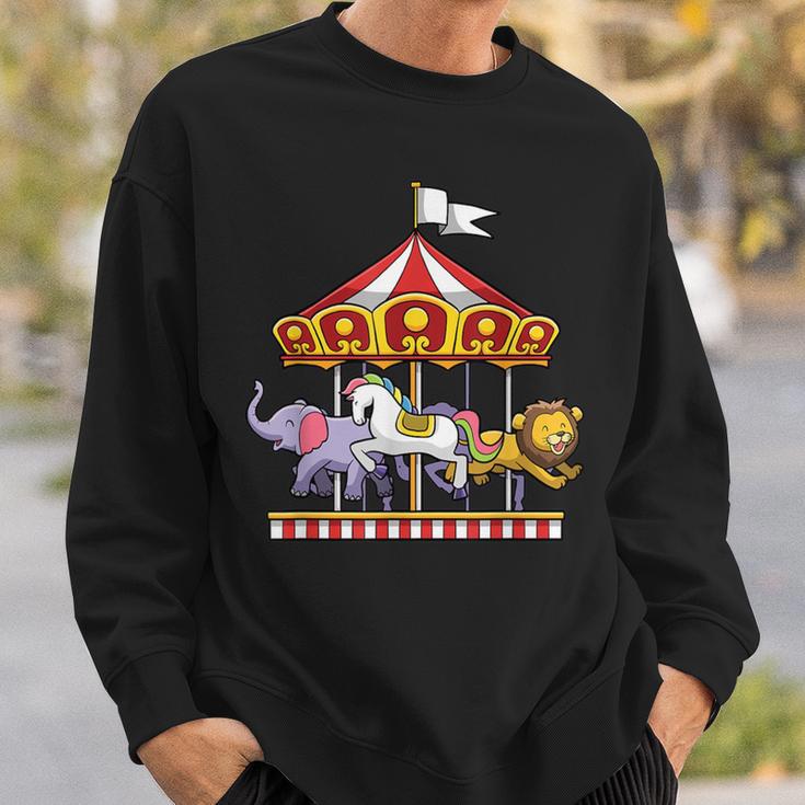 Pferdekarussell Nette Karnevalsfahrt Tiere Zirkus Sweatshirt Geschenke für Ihn