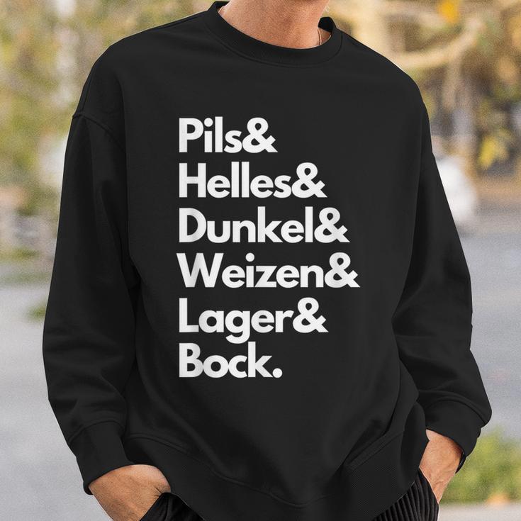 Pils Helles Dunkel Weizen Lager & Bock Biersorten Bier Trink Sweatshirt Geschenke für Ihn