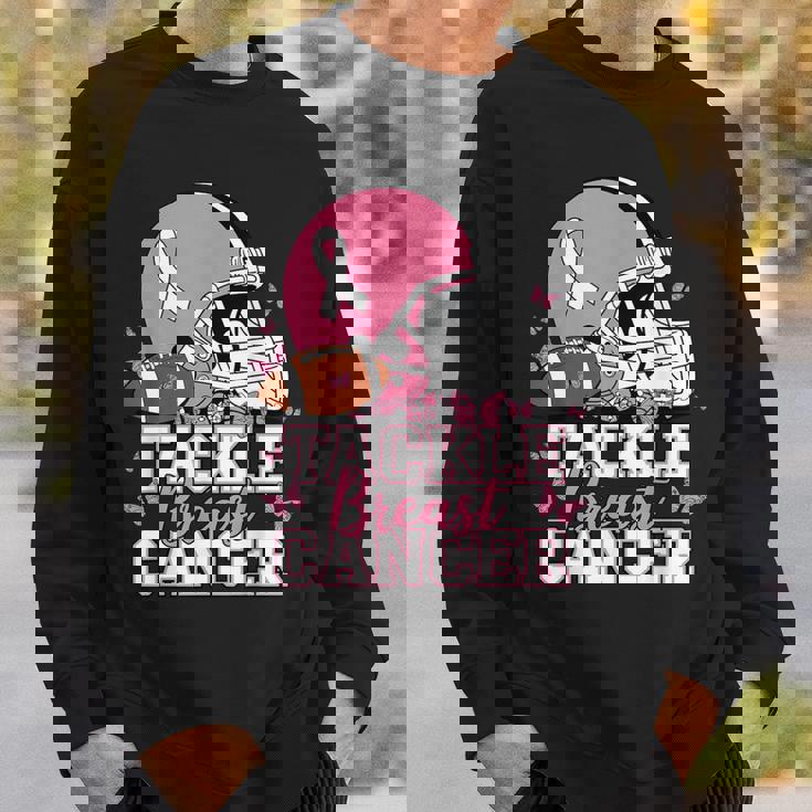 Pink Out Tackle Breast Cancer Awareness American Football Sweatshirt Gifts for Him