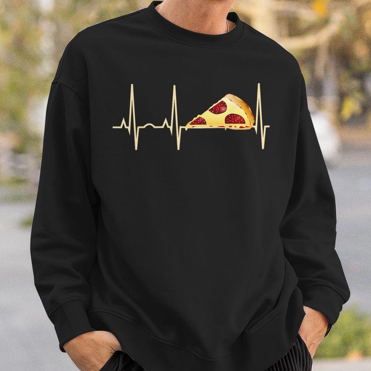 Pizza Pepperoni Pizza Heartbeat Sweatshirt Geschenke für Ihn