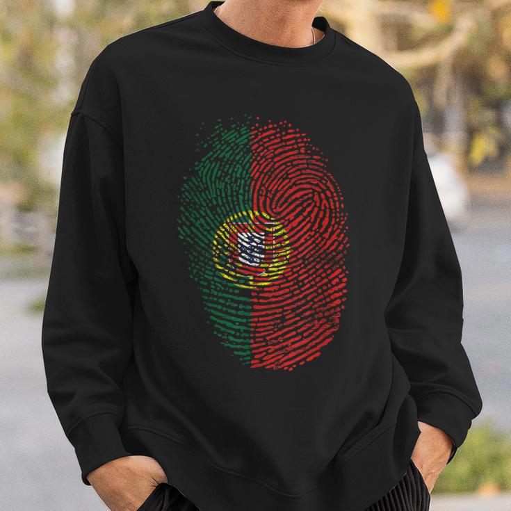 Portugal Flag Fingerprint Sweatshirt Geschenke für Ihn