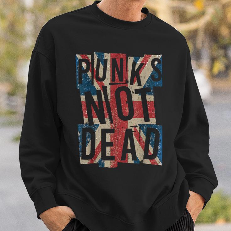 Punk Not Deadintage Uk London Flag Punk Is Not Dead Sweatshirt Geschenke für Ihn