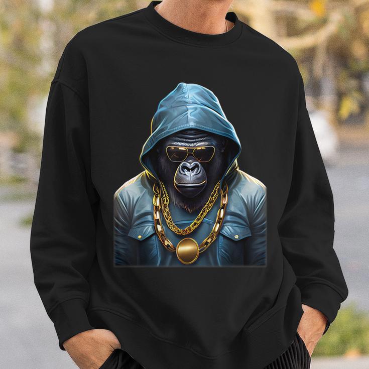 Rapper Gorilla I Retro Hip Hop I Gorilla Hip Hop Gangster Sweatshirt Geschenke für Ihn