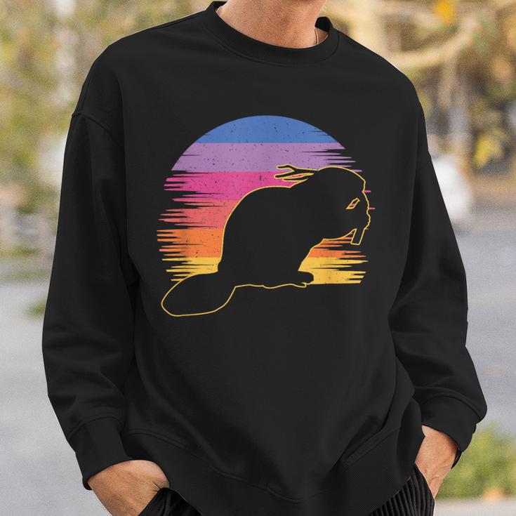 Retro Beaver Beaver Lovers Bobr Meme Sweatshirt Geschenke für Ihn