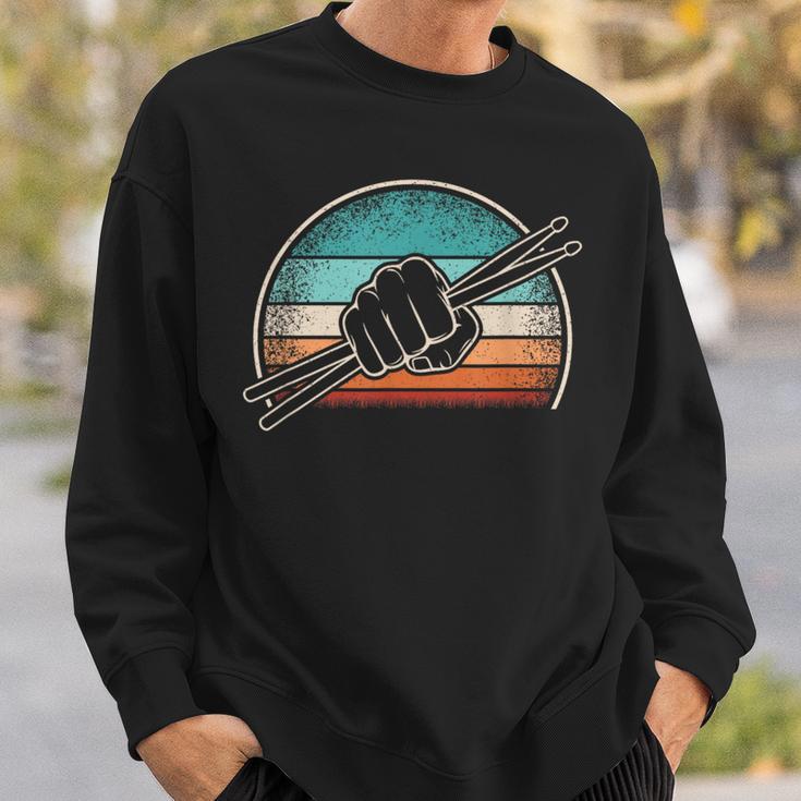 Retro Drumsticks Drummer Sweatshirt Geschenke für Ihn