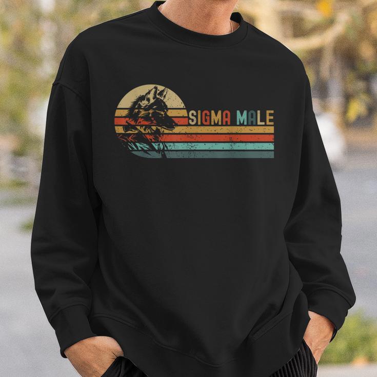 Retro Sigma Männlicher Wolf Lustige Sarkastische Zitate Witzige Witze Sweatshirt Geschenke für Ihn