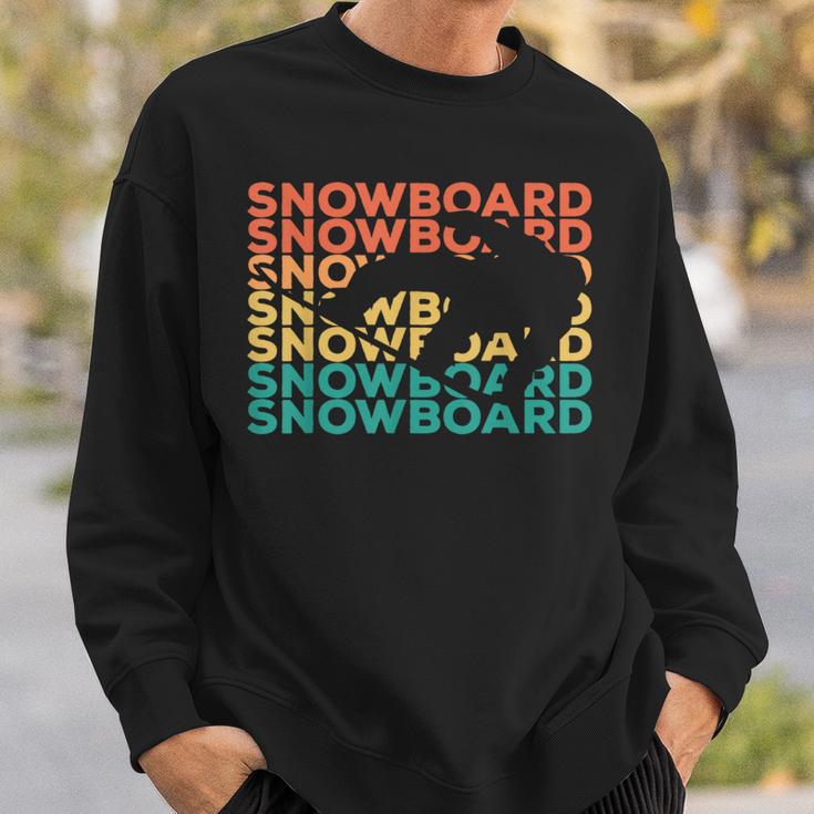 Retrointage Snowboard For Snowboarder Sweatshirt Geschenke für Ihn