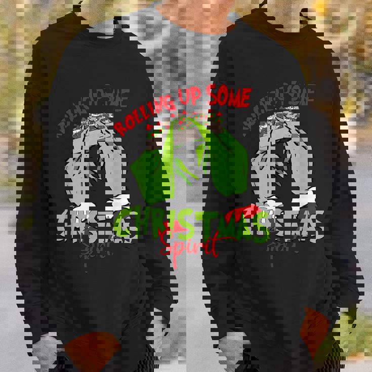 Rolling Up Some Christmas Spirit Xmas Santa Pajamas Holiday Sweatshirt Gifts for Him