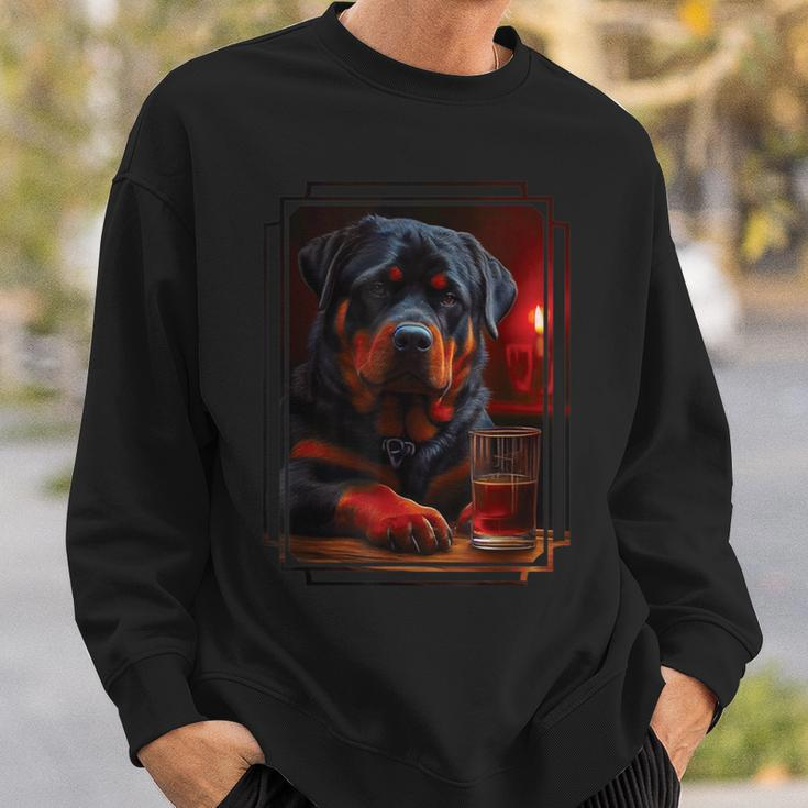 Rottweiler In Pub I Drinking Dog I Dog Bar Rottweiler Sweatshirt Geschenke für Ihn