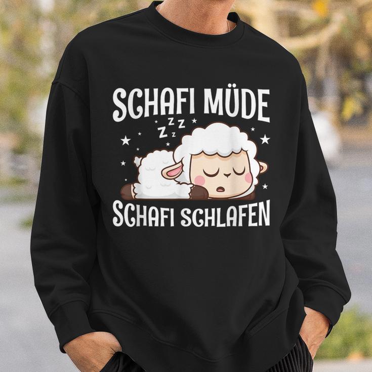 Schafi Müde Schafi Schlafen Schaf Pyjamas Schlaf Saying Sweatshirt Geschenke für Ihn