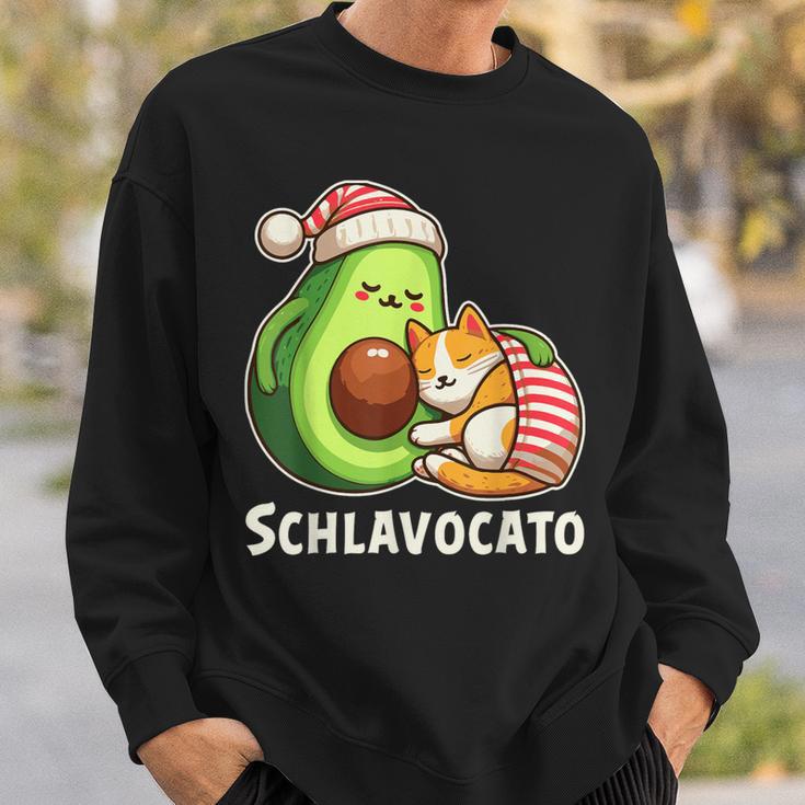 Schlavocato Official Sleep Pyjamas Sleep Avocado Cat Sweatshirt Geschenke für Ihn