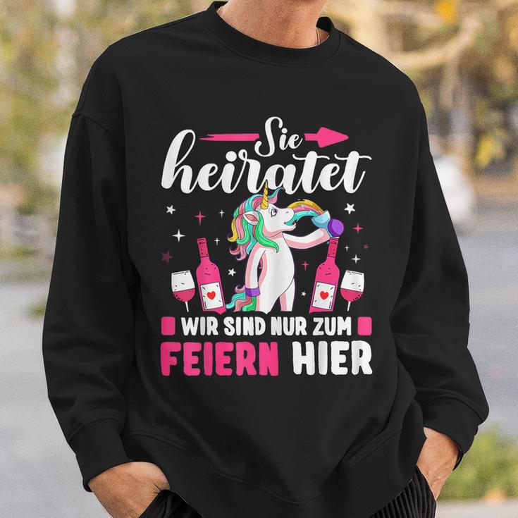 Sie Heiratet Wir Sind Nur Zum Feiern Hier Team Sweatshirt Geschenke für Ihn