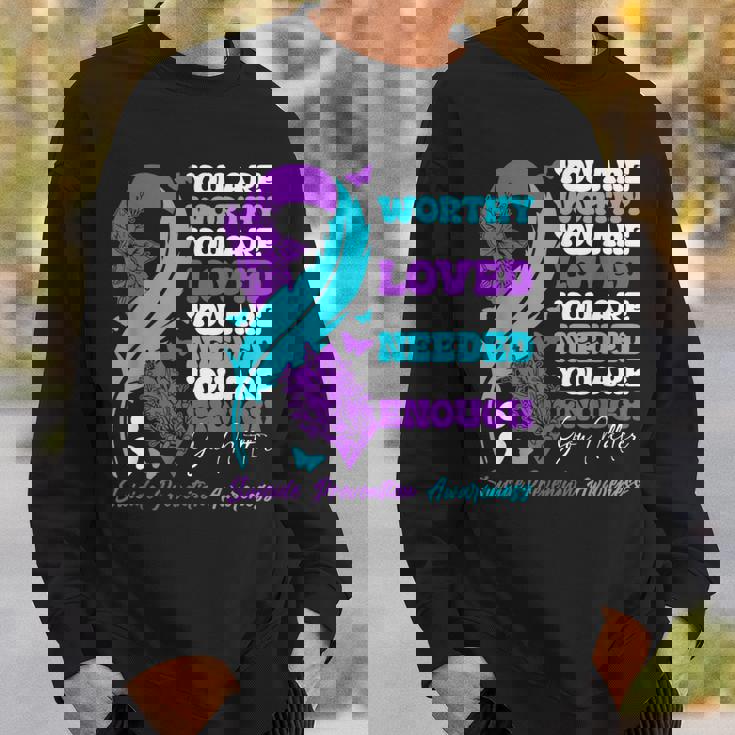 Suicide Prevention Awareness Positive Motivational Support Sweatshirt Gifts for Him