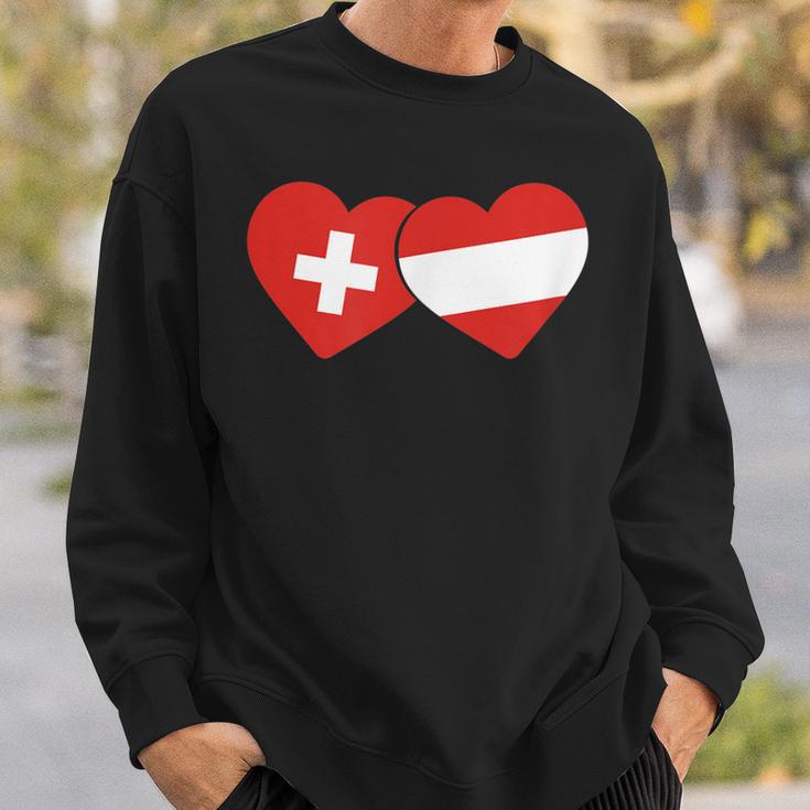 Swiss Flag Austria Flag Switzerland Austria Sweatshirt Geschenke für Ihn